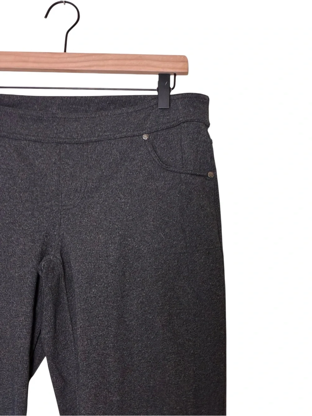 Athleta | Gray 2000’s Mid Rise flare stretch leggings yoga pants size LP